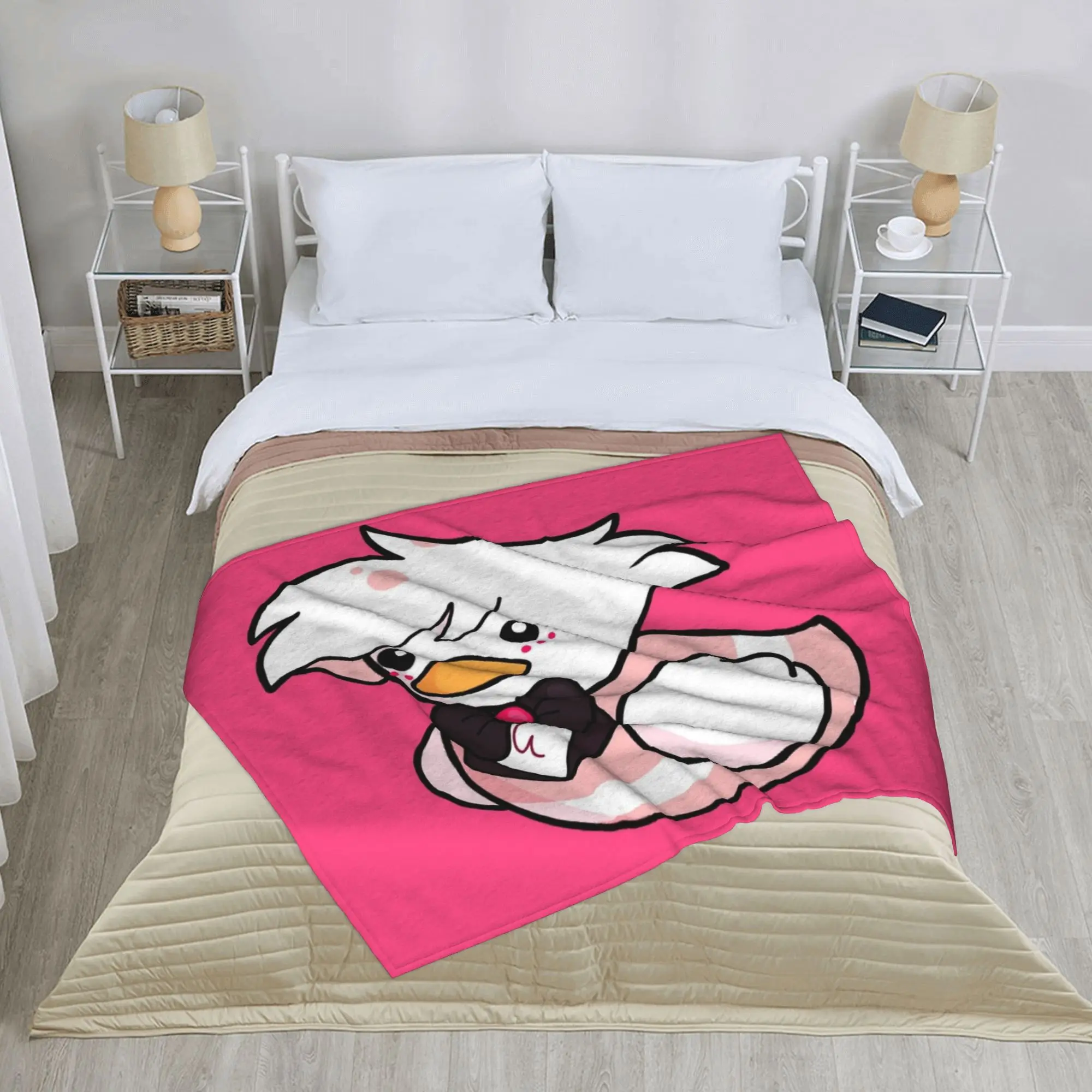 Angel Dust Rubber Duck Hazbins Hotels Blanket Flannel  All Season  Super Soft Throw Blankets for Bedding Quilt
