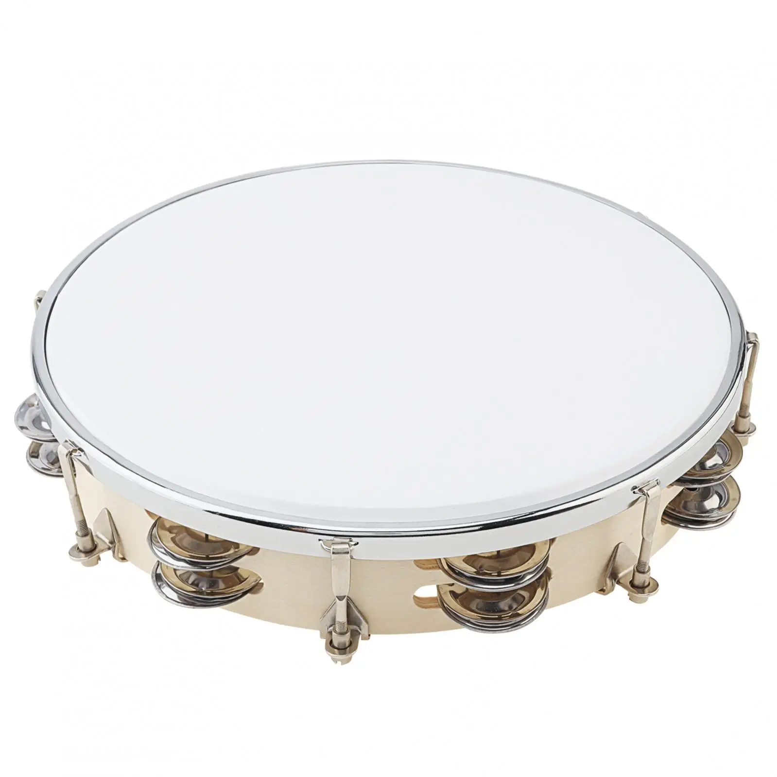 Obrázek 7: 8 / 10uo palec laditelný dvojitý rvát se jingles dřevo tambourine pro jeviště / církev s tuningu klíč, kov vyztužené formulovat ruka buben
