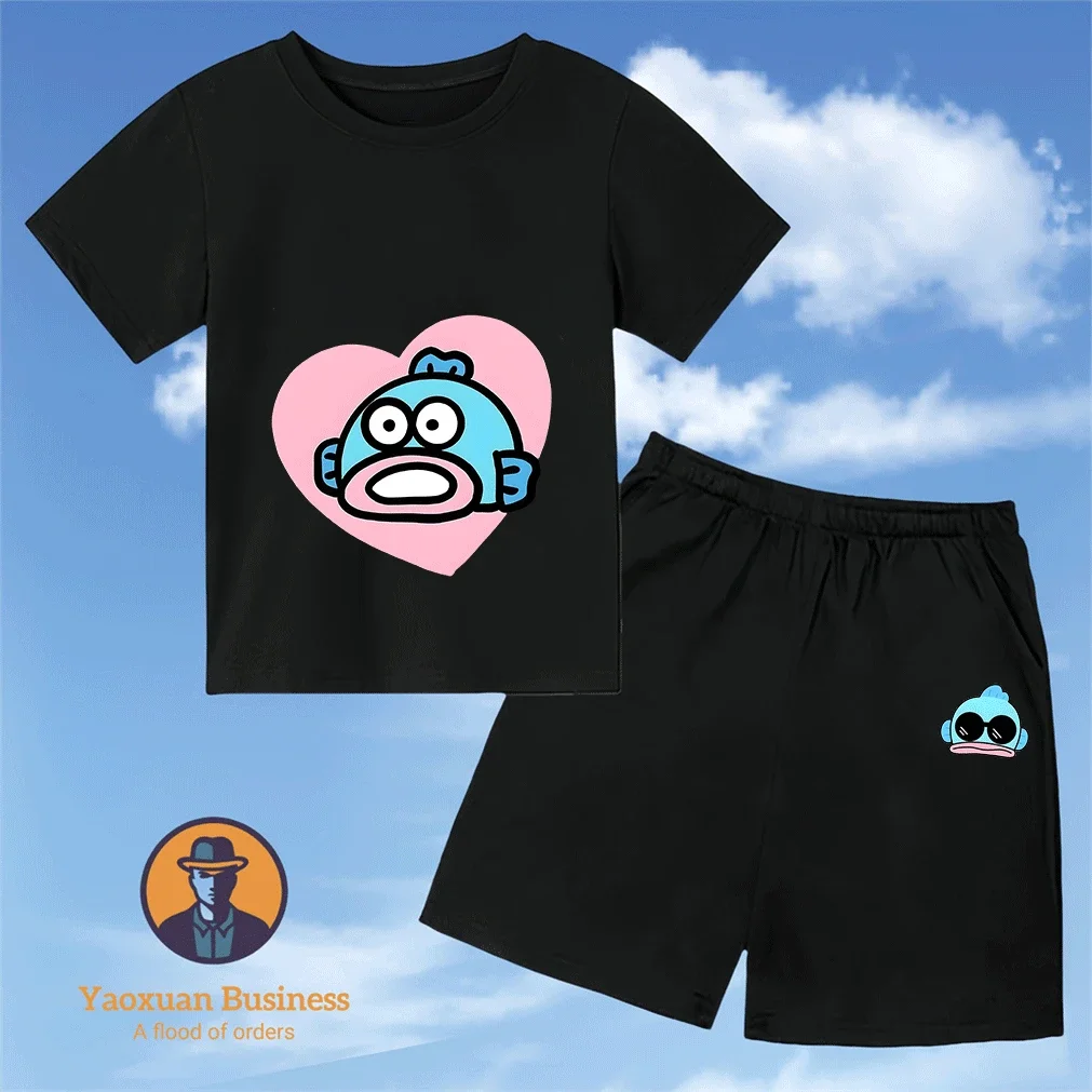 2026 Hangyodon Cartoon Print Fashion Cotton T Shirt Set Sum…