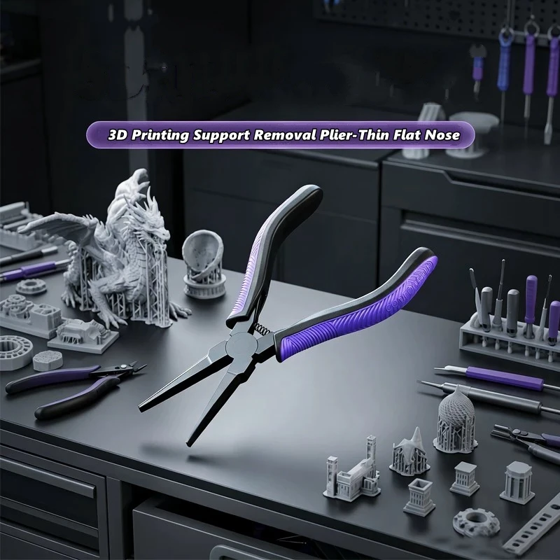 Ultralight CR-V Alloy Steel 3D Printing Support Removal Pliers with Ergonomic Comfort Grip and Flat Head Precision Cutting