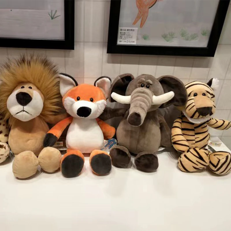 

Forest animal plush toy fox elephant deer lion zebra dog monkey tiger leopard new cute jungle companion children's gift cartoon