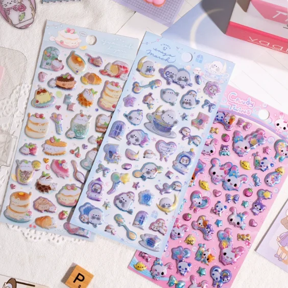 

Adorable 3D Animal Stickers - Vibrant 3D Decals for Children, DIY Projects, Phone Album Decor, Gift Decor