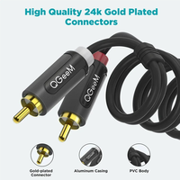 QGeeM 2RCA to 2RCA Cable Jack Connector Splitter Audio Cable RCA Stereo Aux Wire for TV CD DVD VCD Radio Sound Amplifier Console