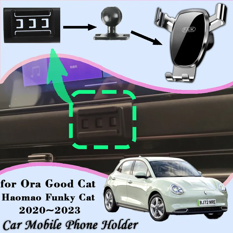 

Car Mobile Phone Holder For Ora Good Cat Funky Cat GWM Ora 2020~2023 360 Degree Rotating GPS Gravity Mount Support Accessories