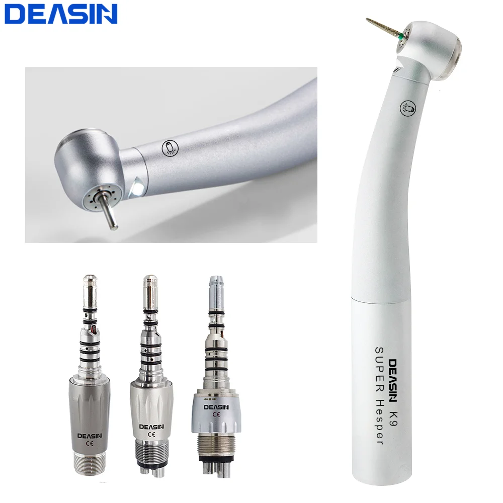 

Dentist Fiber Optic LED High Speed Push Button Air Turbine Handpiec Handpiece Compatible for KV 6 Hole Quick Coupling