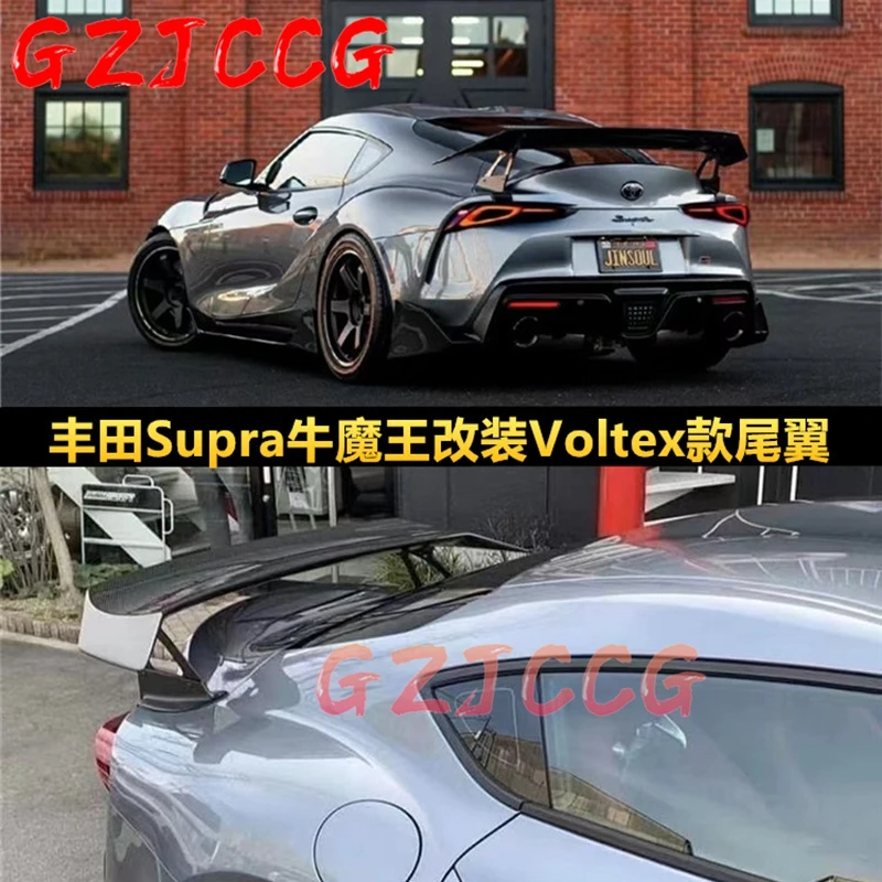 

Задний спойлер для багажника Toyota Supra A90 2019 2020 2021, материал из углеродного волокна, глянцевый УГЛЕРОДНЫЙ спойлер для крыла