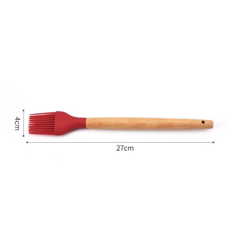 100Pcs/Lot Silicone BBQ Oil Basting Brush with Wood Handle Cake Bread Cream Cooking Brushes Baking Barbecue Kitchen Accessories