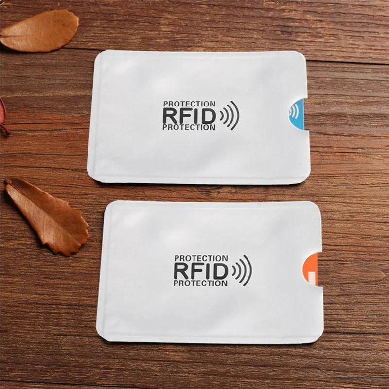 

SUNRI-100 шт., алюминиевая фольга, защита от размагничивания, RFID-экранирующая сумка, NFC, противоугонная щетка для кредитных карт, защита для удостоверения личности