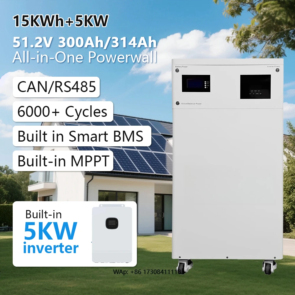 BetterESS 48V/51.2V 300Ah/314Ah 15KWh All in One Home Energy Storage System 5KW Inverter Off Gride Solar PV Battery WiFi