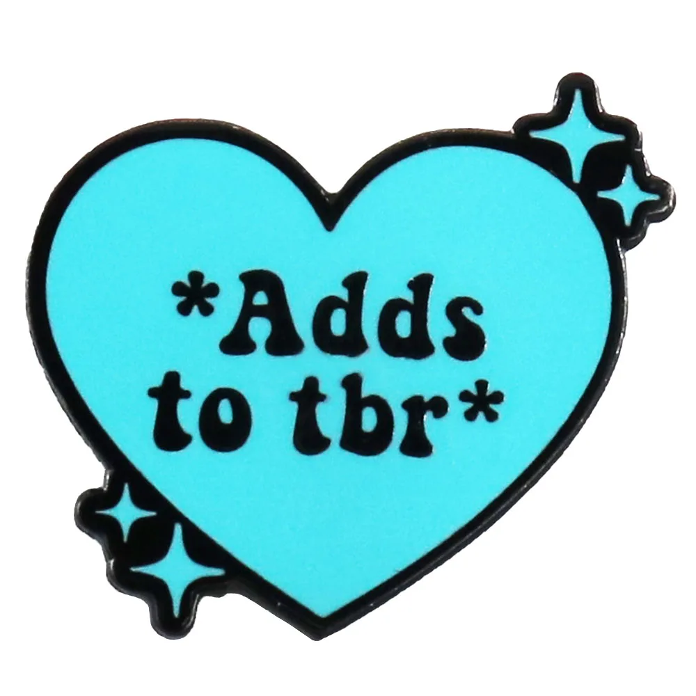 Adds to TBR To Be Read Heart Enamel Pin Book Lover Badge Bookish Gift Decorate