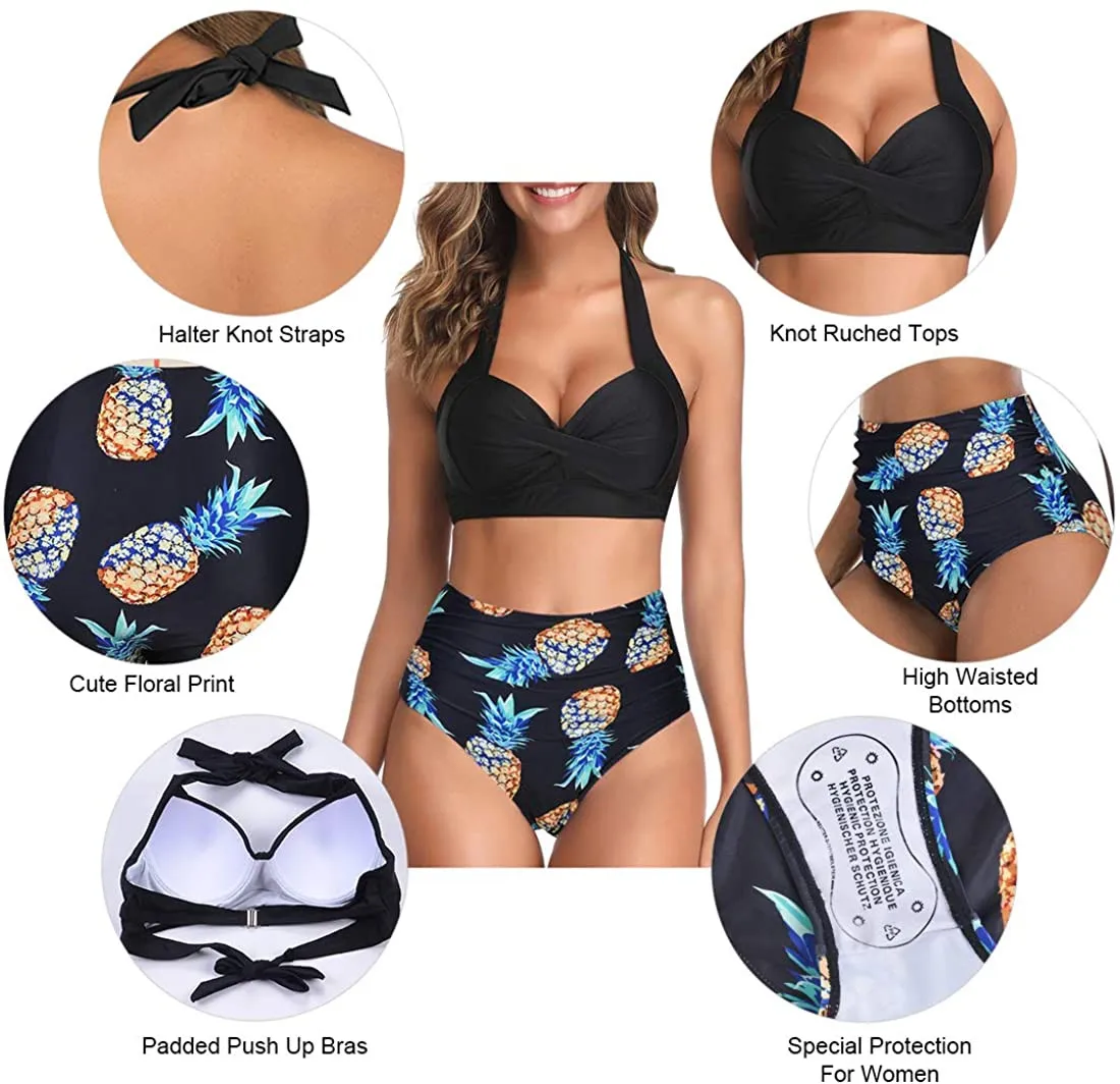 Conjunto de Bikini con estampado de moda para Mujer, traje de baño de dos piezas, traje de baño fruncido Y2k, Tankinis de lujo, traje de playa para primavera y verano