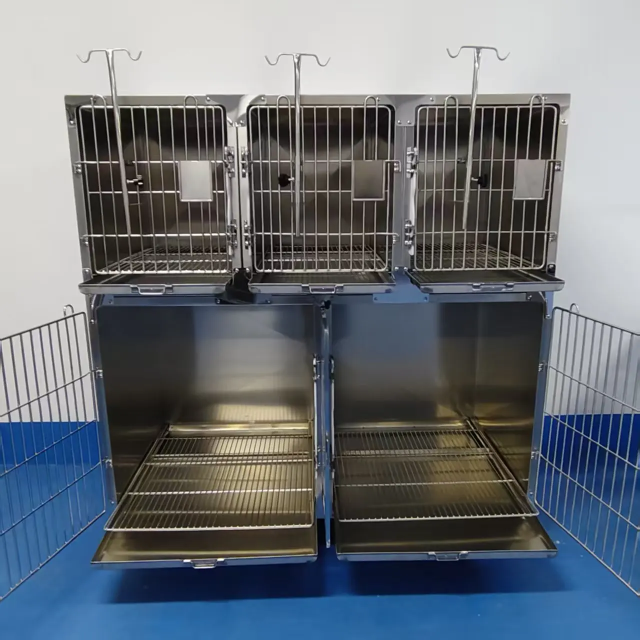 Stainless Steel Animal Cages For Vet Hospitals Ideal For Boarding Breeding