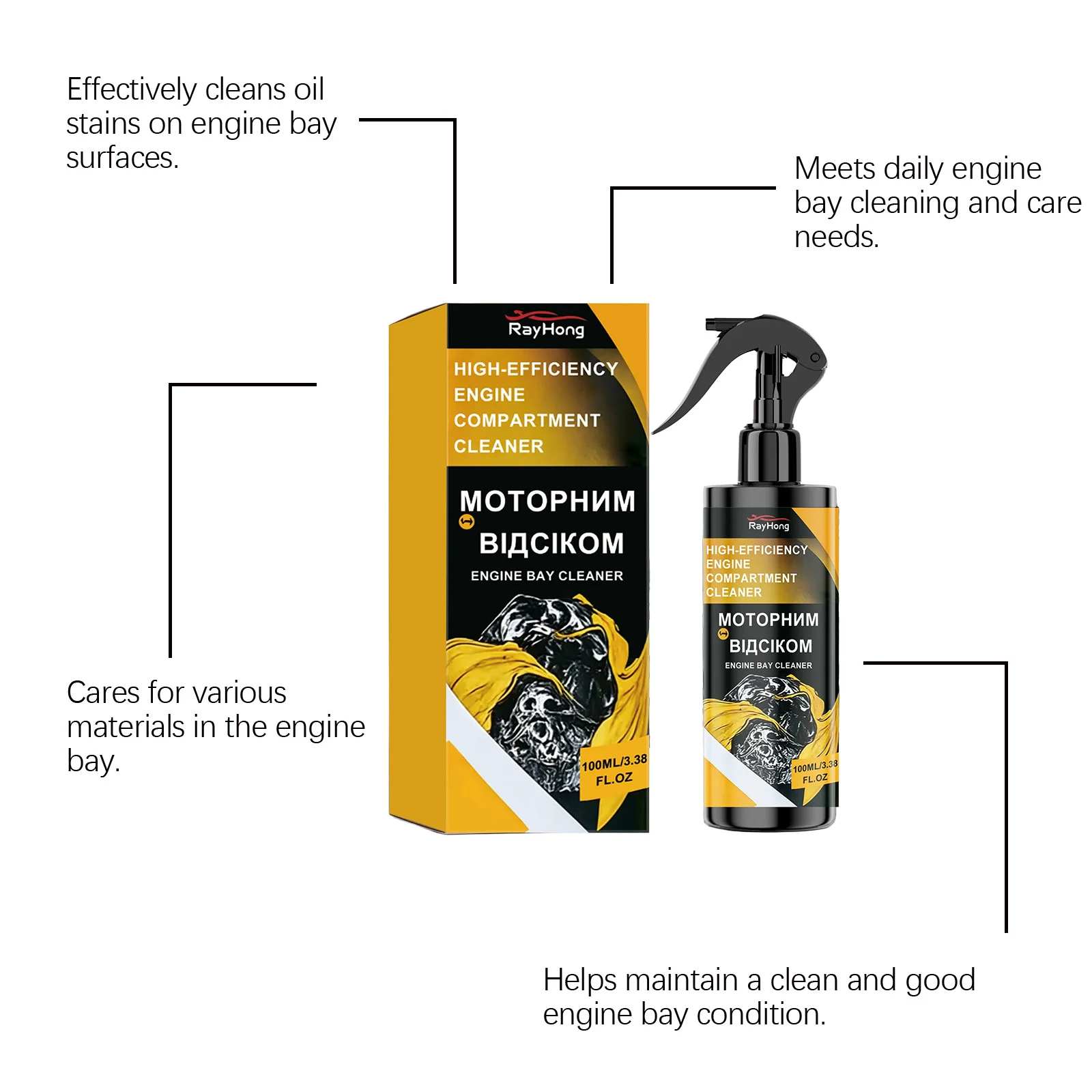 Universeller Auto-Motorspülspray Hochleistungs-Entfetter zur Entfernung von Öl, Fett, Staub Kraftstoffsystem-Pflege Motorraum-Entfetter – Detail 6