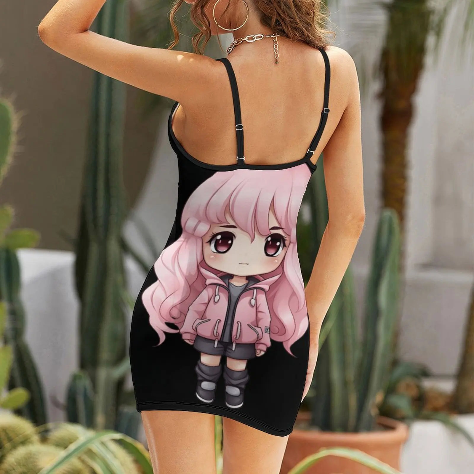 Chibi For Sale 5minArtStudio Women's Sling Dress Graphic Cool Sexy  Woman's Dress Geek  Clubs Suspender Dress