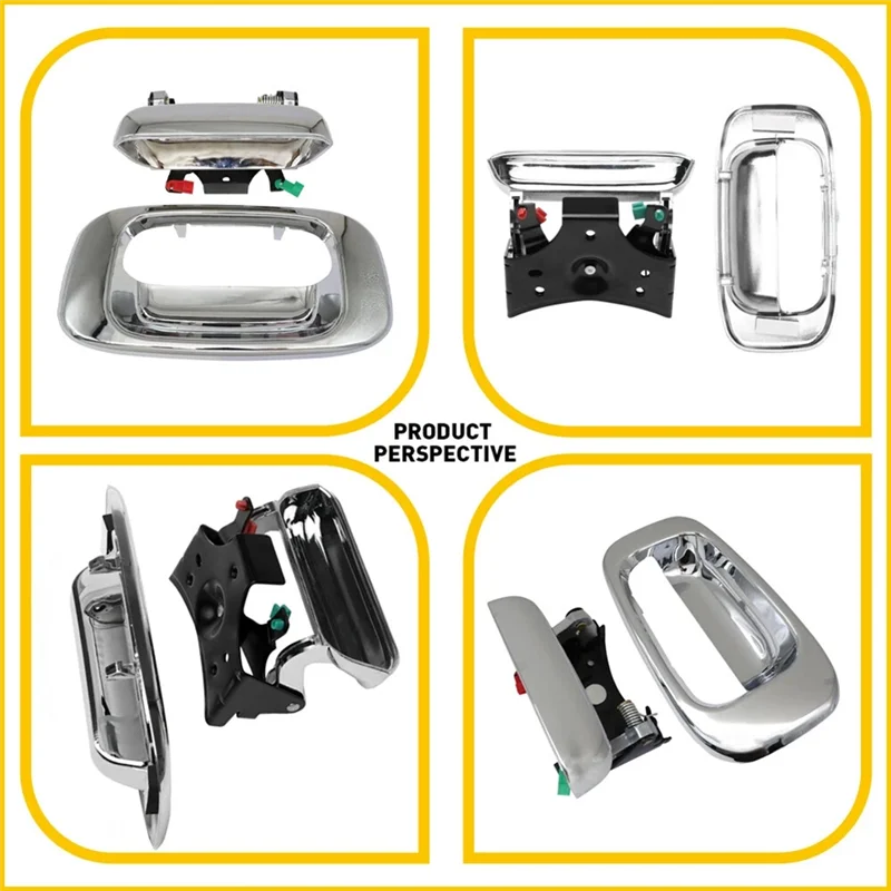 

OB-Chrome Rear Tailgate Handle Chrome Bezel Kit For Chevy Silverado GMC Sierra 1999-2006 15997911 15228539 15228541 15228540