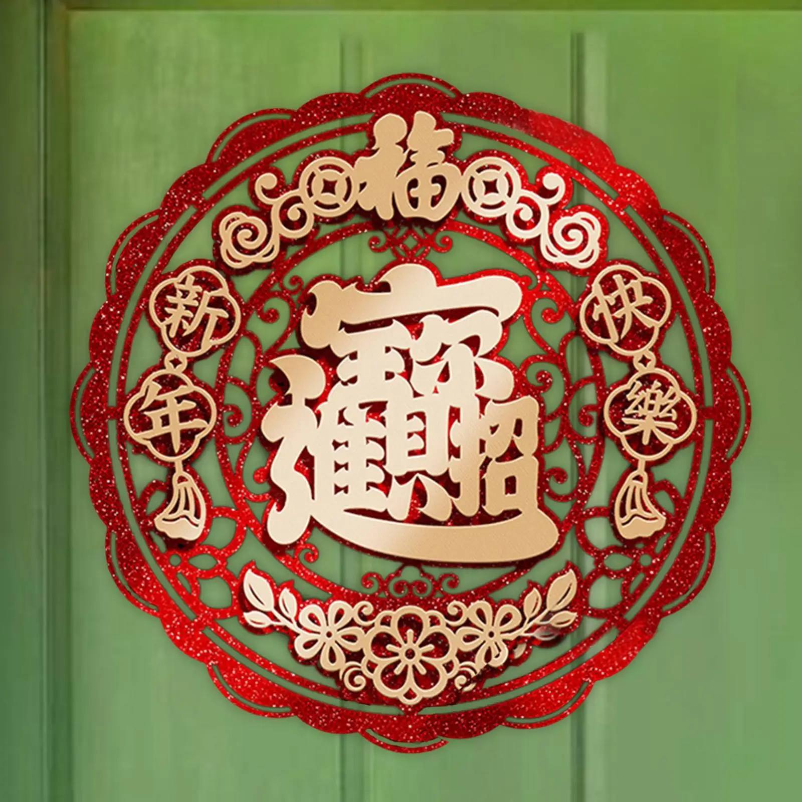 Window Sticker Chinese New Year Door Sticker Spring Festival Decoration Photo Props Blessing Traditional for Party Entrance