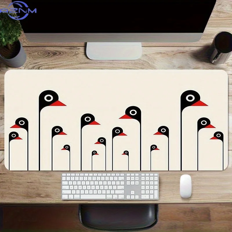 One Mouse Pad Measuring 35.4 by 39.88 cm, Featuring a Non-Slip Extended Design with a Black And White Pattern, Ideal for Offic
