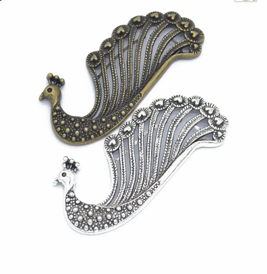 

20pcs Charms Bird Peacock Peafowls Maurya 63*30mm Tibetan Silver Color Pendants Antique Jewelry Making DIY Handmade Craft F0572