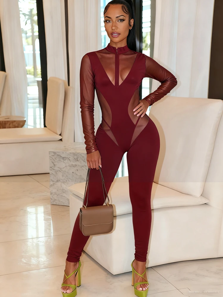 

Сексуальный кокетный комбинезон Weird Puss, женский осенний хипстерский лоскутный обтягивающий клубный костюм Midnight, эластичный тонкий комбинезон для тренировок