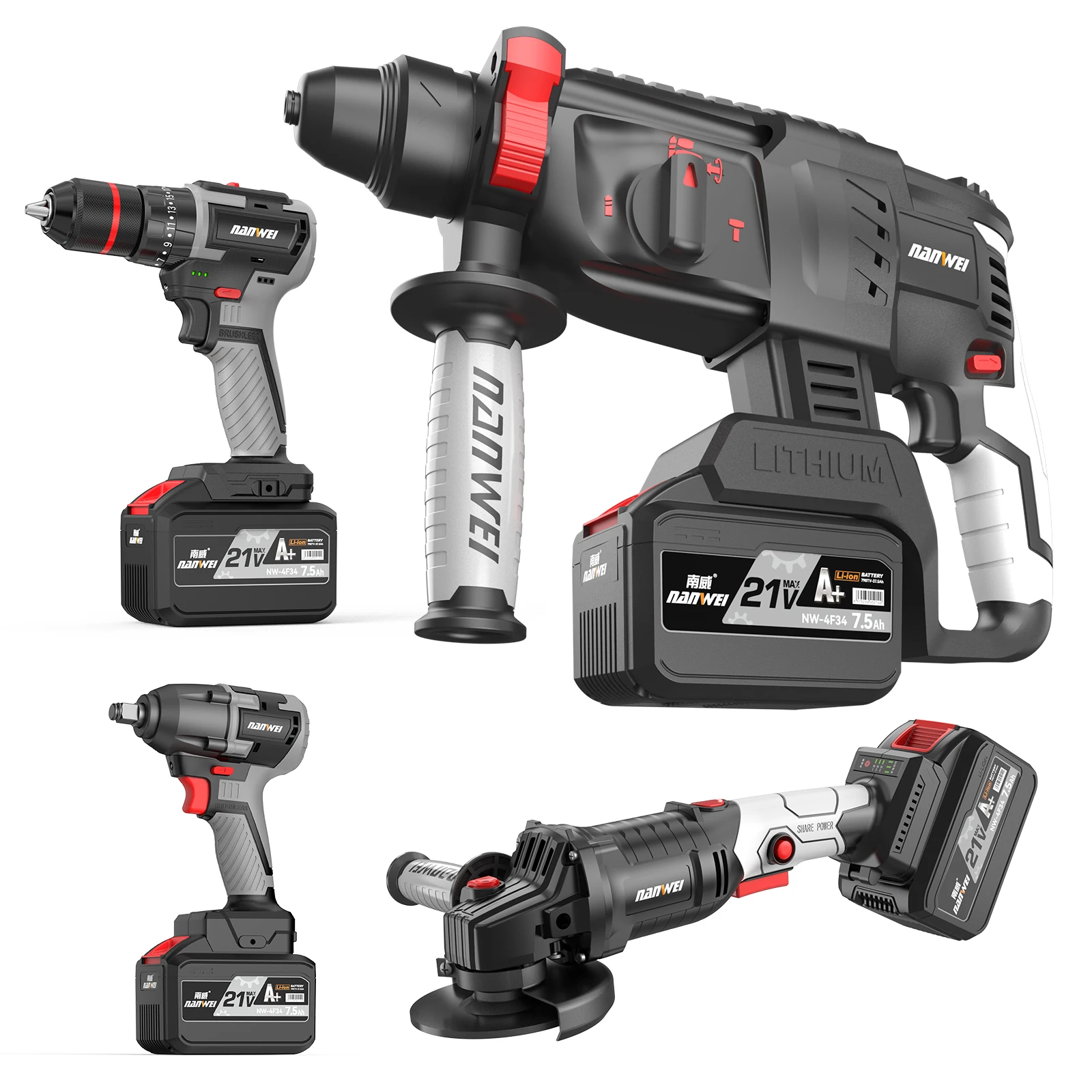 21V Tools Set LXT Lithium-Ion 2/3/4Pcs Other Hydraulics Power Cordless Drill Garden Tools