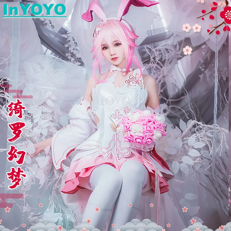 InYOYO Yae Sakura Cosplay Costume Honkai Impact 3rd Flower Wdding Dress Gorgeous Game Suit Halloween Party Outfit Women New 2023