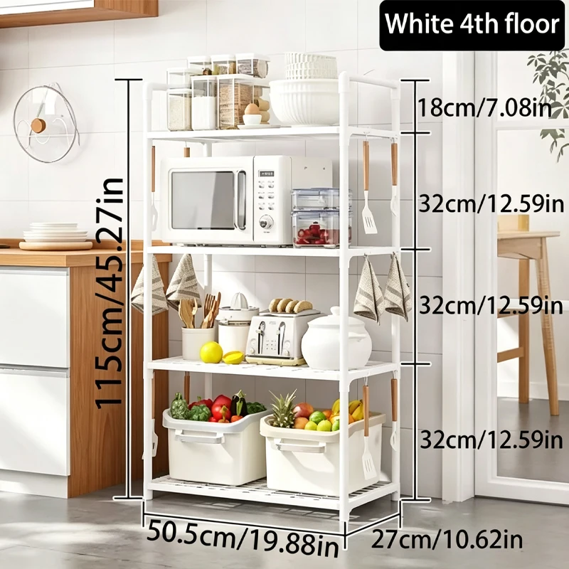 Kitchen Shelving Floor To Floor Multilayer Microwave Oven Multifunctional Household Storage Shelf Shelf Pot Storage Shelf