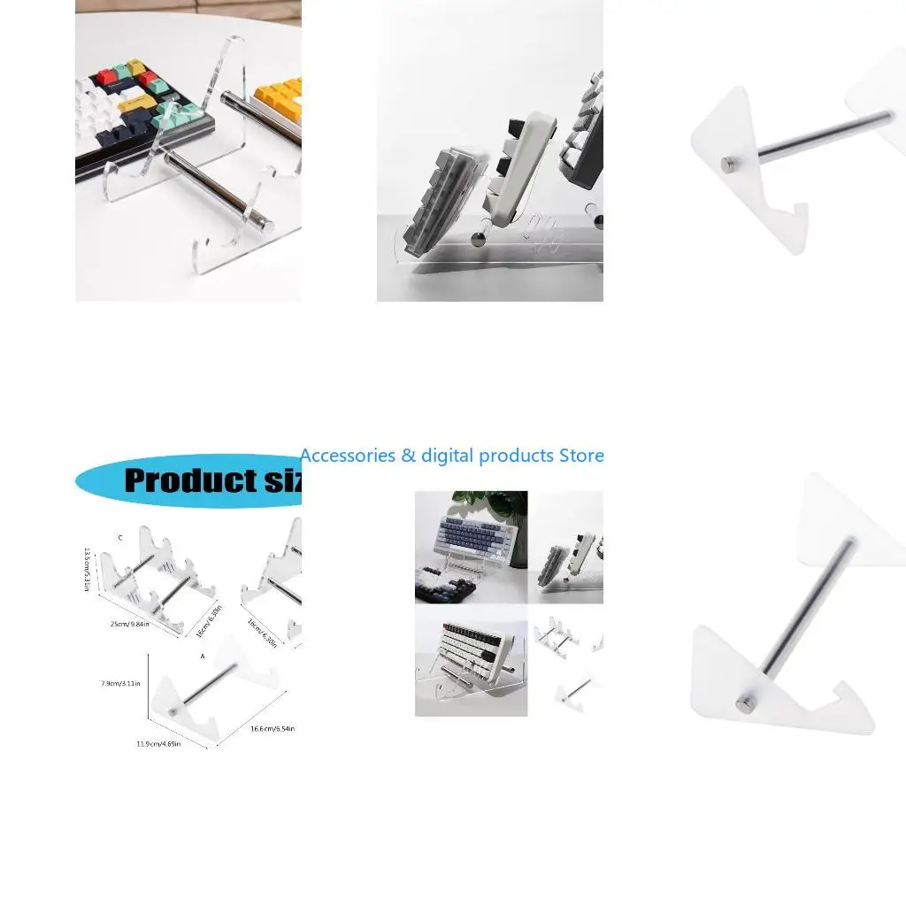 77JD Detachable Transparents Keyboards Stand Multipurpose Storage For Tablets Computer Accessories Platinums Reinforced Frame