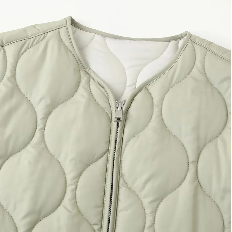 TRAF Woman Parka Outerwears Solid Quilted Jacket Women Demi-Season Autumn Winter Lightweight Padded Jackets Loose Warm Padding