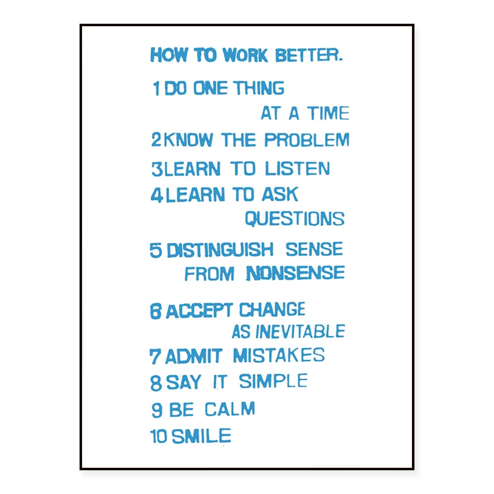 

Guggenheim How to Work Better Poster | Peter Fischli + David Weiss | Guggenheim Museum Print| Museo Jumex Exhibition Poster