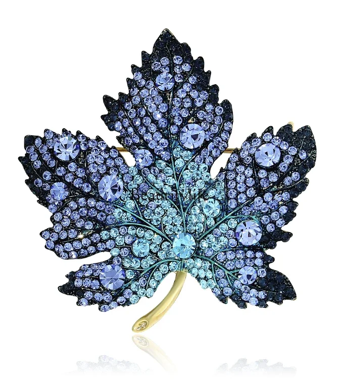 Red Maple Leaf Zircon High-Grade Crystal Brooch Suit Versatile Accessories