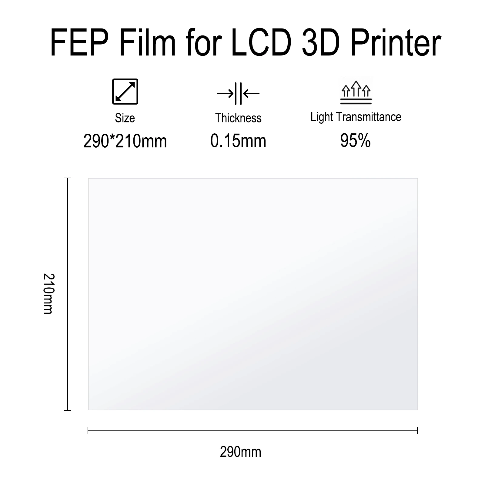 HIKUDIY 6PCS 290 * 210 * 0.15mm FEP Release Film for ELEGOO Saturn S and Photon Mono X 6K, M3 Plus LCD Resin 3D Printer