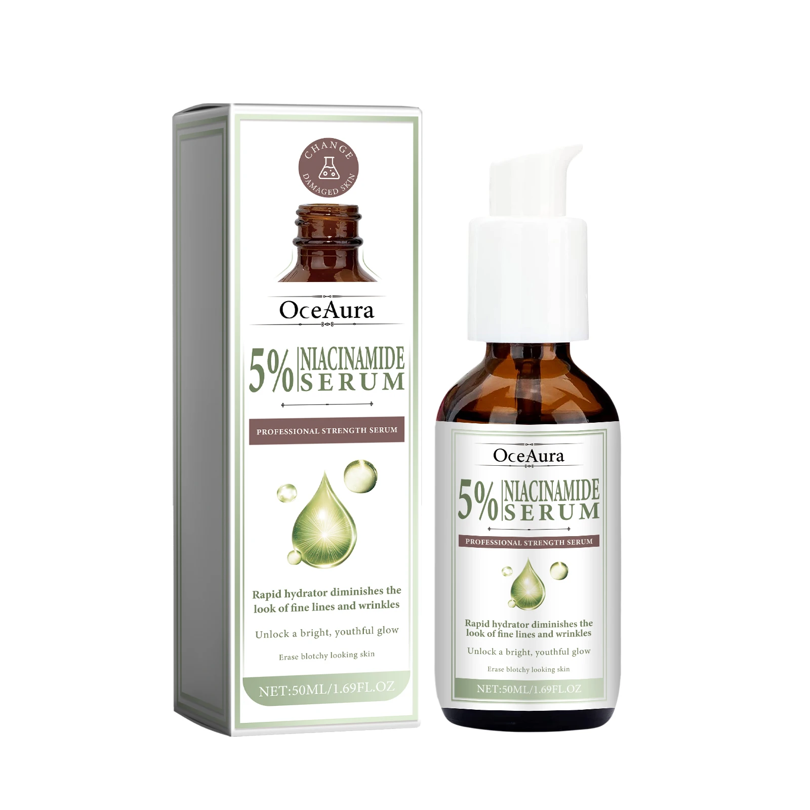 OceAura 5 Niacinamide Serum Chun White Tender Skin Fade Spots Brighten Moisturizing Skin Fine Pores 1pcs