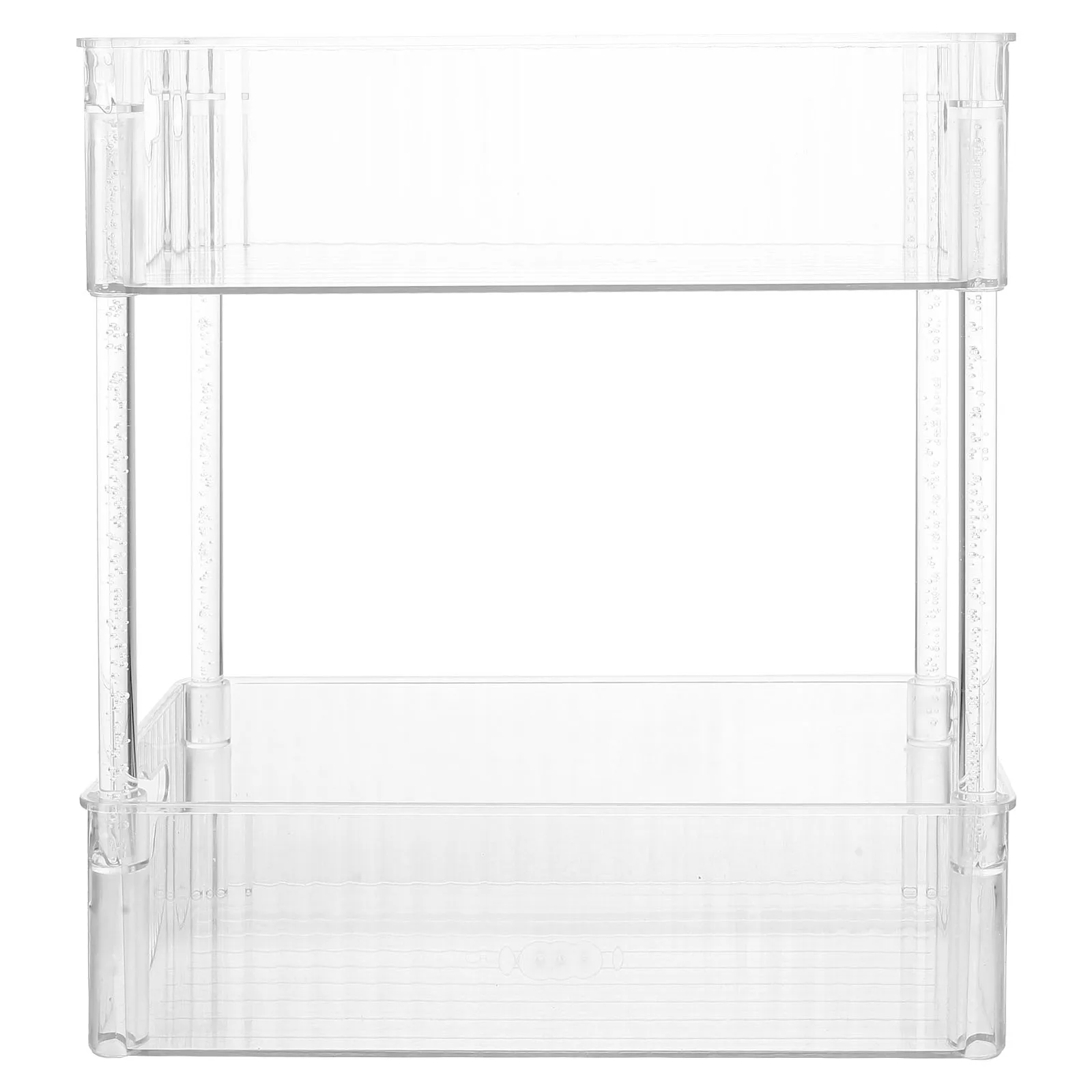

Transparent Double Tier Makeup Holder Clear Perfume ganizer Lipstick Storage Display Rack Shelves Skincare Vanity