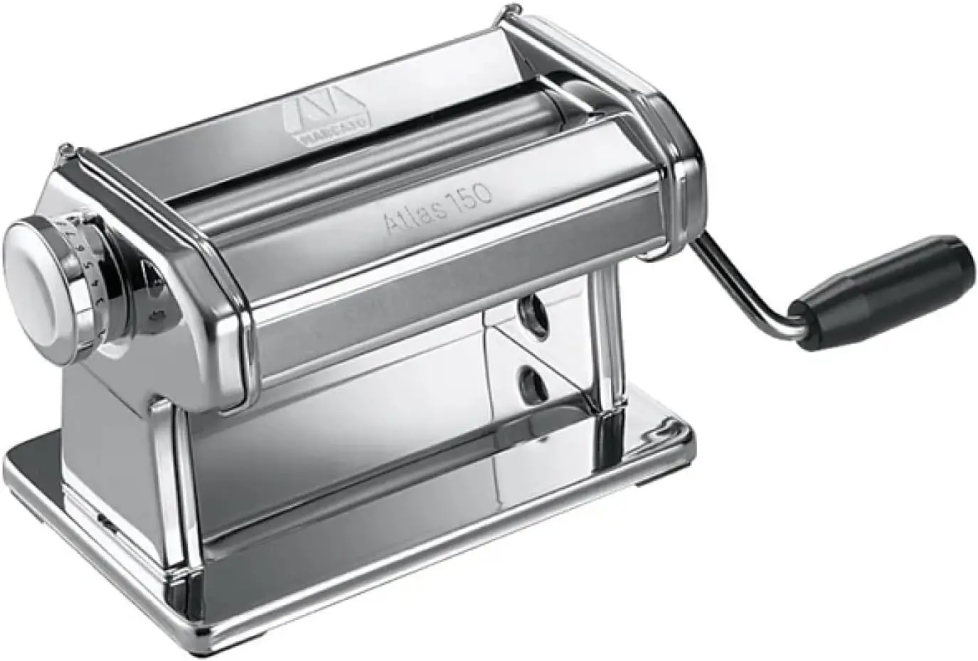 

Italian Atlas 150 Manual Pasta Machine, Chrome Steel Roller for Homemade Lasagne and Fettuccine