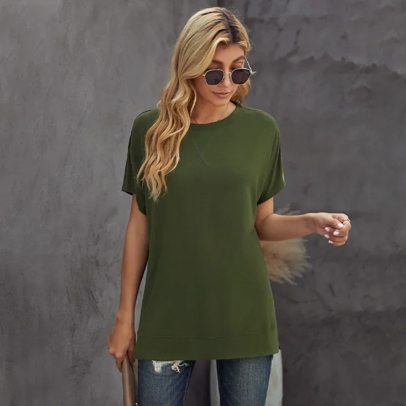 2024 New Summer Women High Quality Cotton Tshirts Fashion Causal Slim Ladies Tshirts