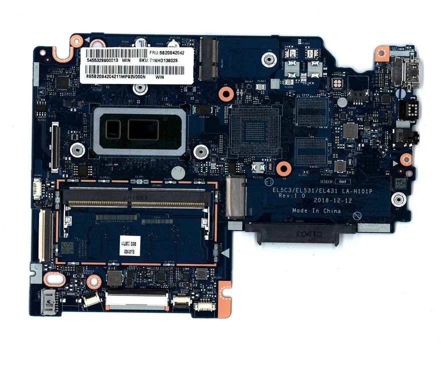 Hot 5B20S42042 For Lenovo IdeaPad Flex-15iwl S340-14IWL S340-15IWL Laptop Motherboard LA-H101P with CPU I5-8265U RAM 4G DDR4