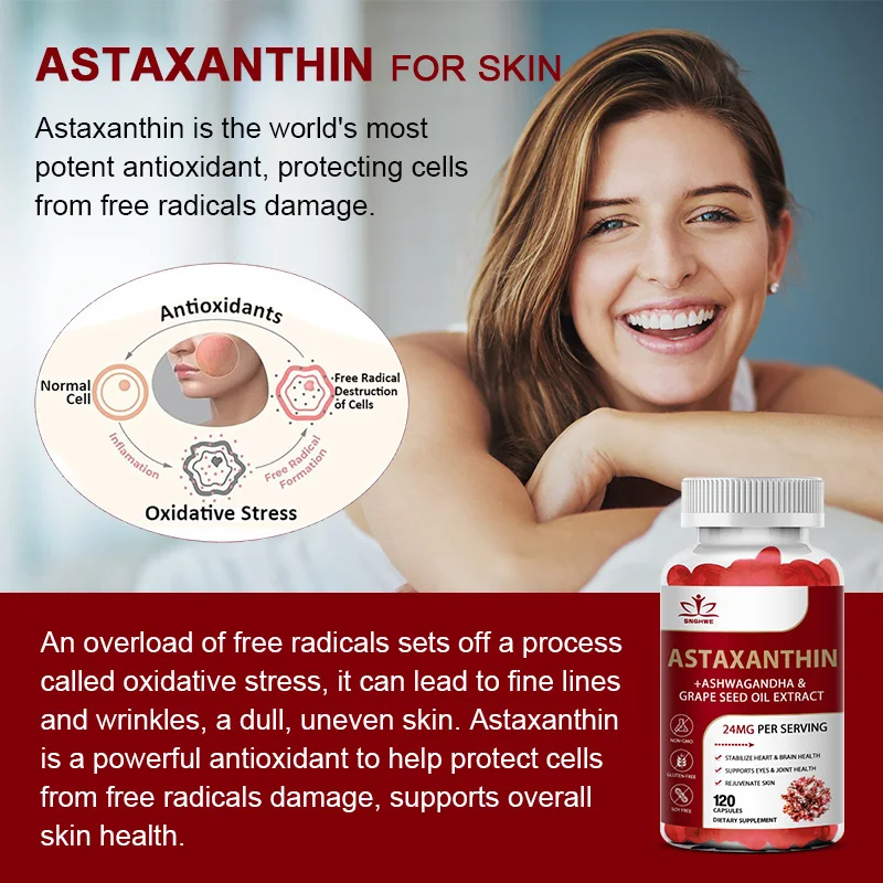 Astaxanthin Capsules - High-Quality Antioxidant Supplements That Support Eye, Skin, Joint, And Immune System Health Supplements