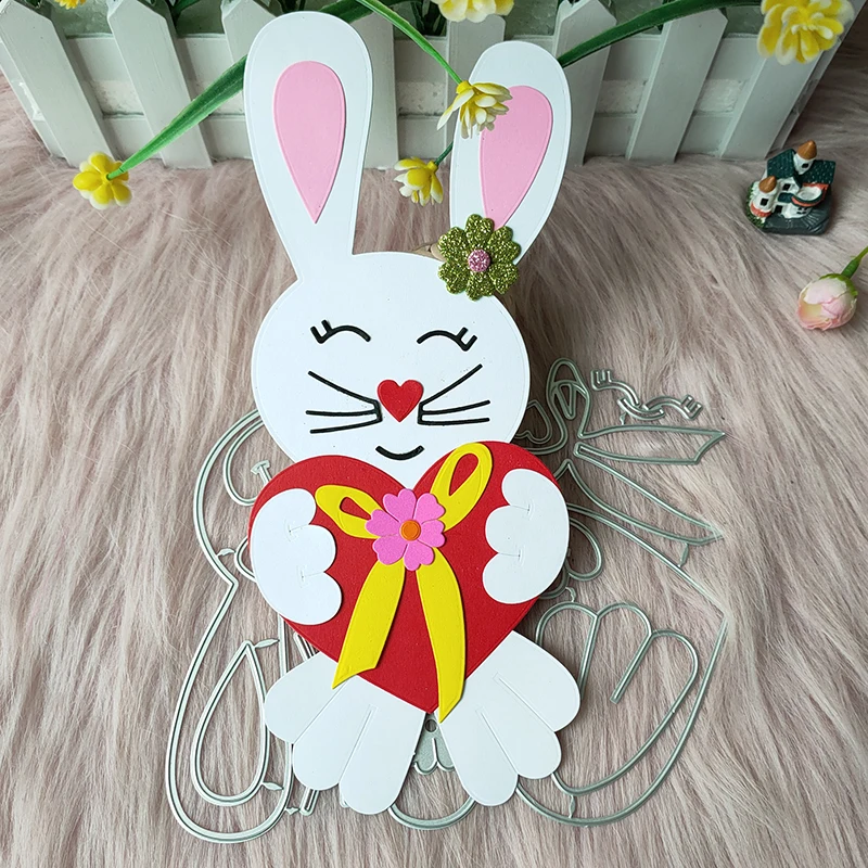 

New Hearts Rabbits metal cutting die mould scrapbook decoration embossed photo album decoration card making DIY handicrafts