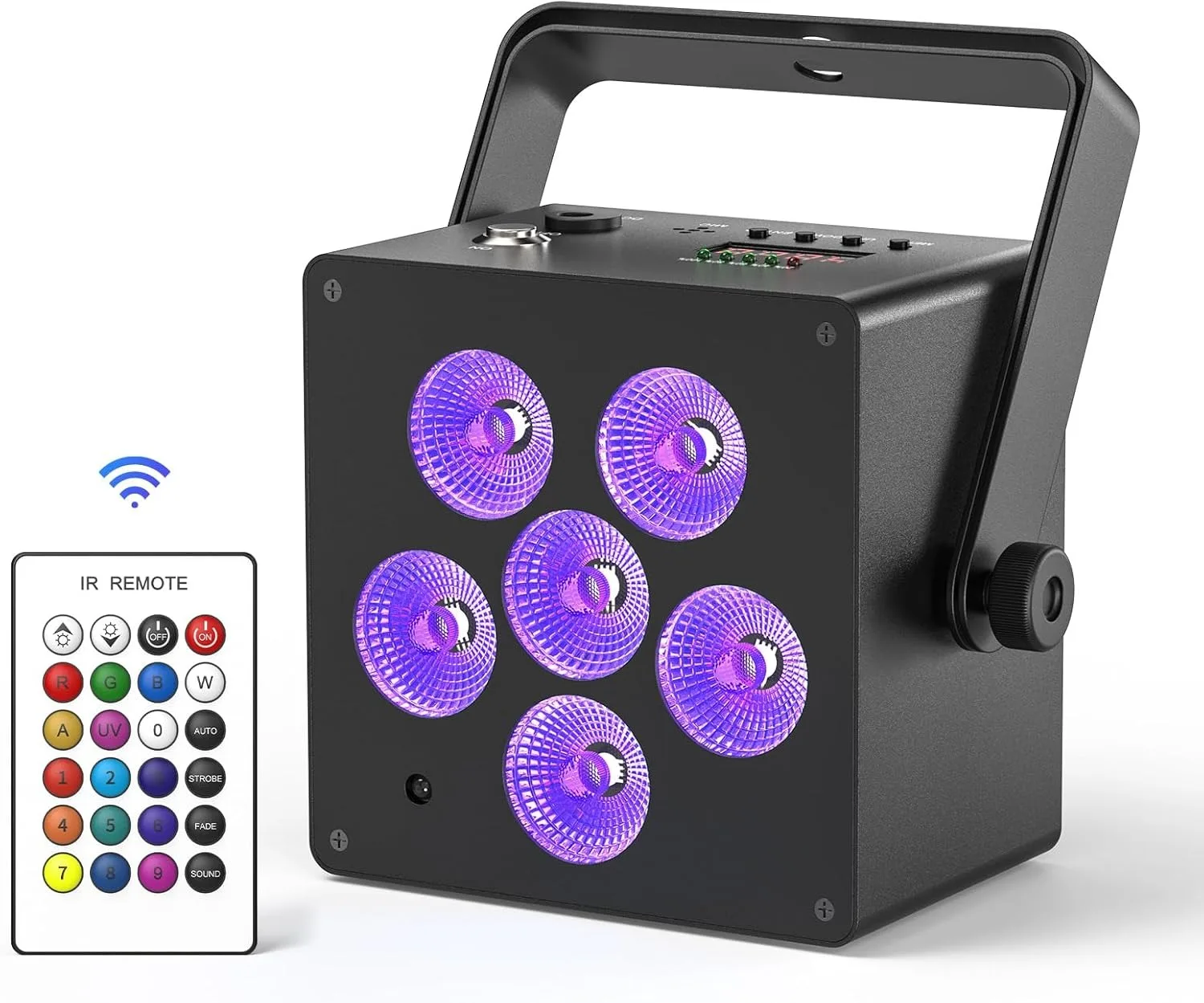 Battery Powered Stage Lights, LED Par LightsRGBWA+UV 60W, Rechargeable Par Can Light with 5500mAh Battery, Remote DMX Sound Act