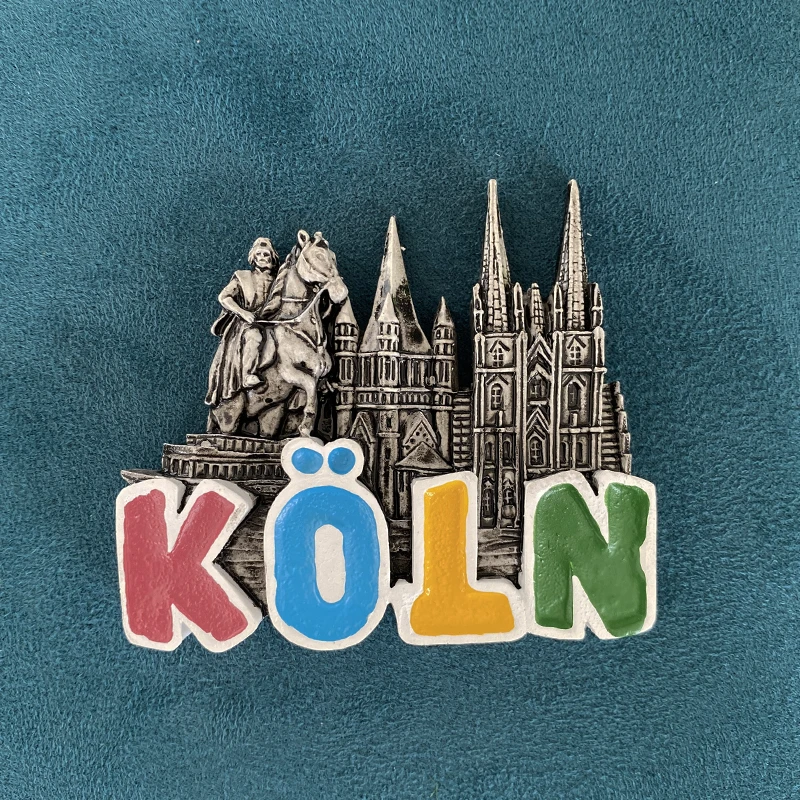 Recuerdos de viaje de Alemania, colección de artículos de decoración del hogar, regalos de artes y manualidades, catedral de Colonia, imán estéreo 3D para refrigerador