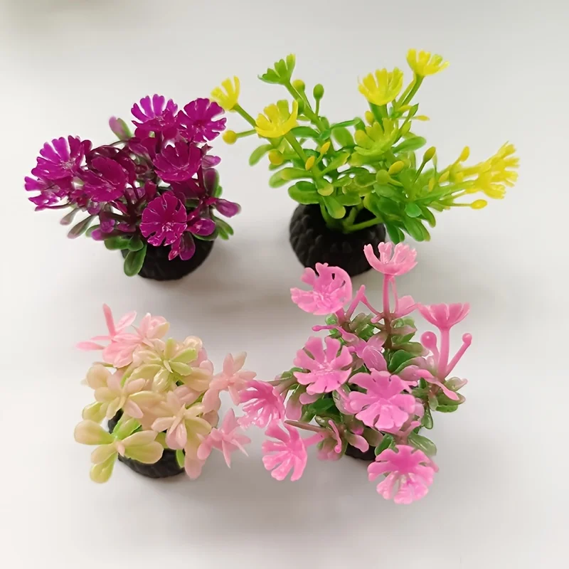 10pcs Vibrant Artificial Seaweed Aquarium Plants - Diverse & Lifelike Fish Tank Landscaping Decor