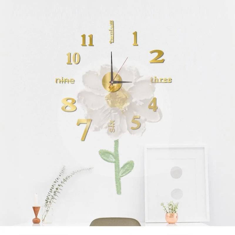 2D 3D Large Acrylic Mirror Wall Clock Stickers DIY Quartz Clock for Rental House Home Wall Decoration