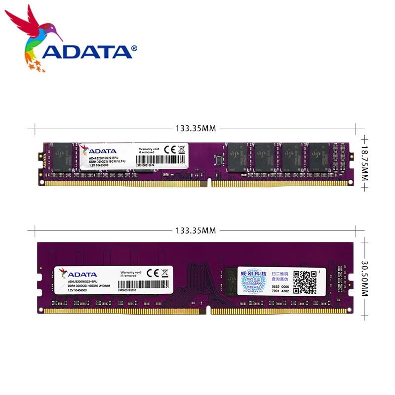 Imagem -04 - Memória Ram do Adata-ddr4 Desktop 2666mhz 3200mhz 8gb 16gb 32gb 1.2v 288-pin Sdram para o Computador