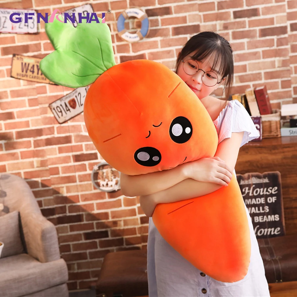 1pc 45/70/90cm Cartoon Smile Carrot Plush Toy Cute Simulation Vegetable Carrot Pillow Dolls Stuffed Soft Toys for Children Gift