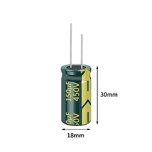 5pcs 450V 150UF Capacitor 18x30mm(0.78x1.81in) High Frequency Aluminum Electrolytic Capacitors for TV, LCD Monitor, Game