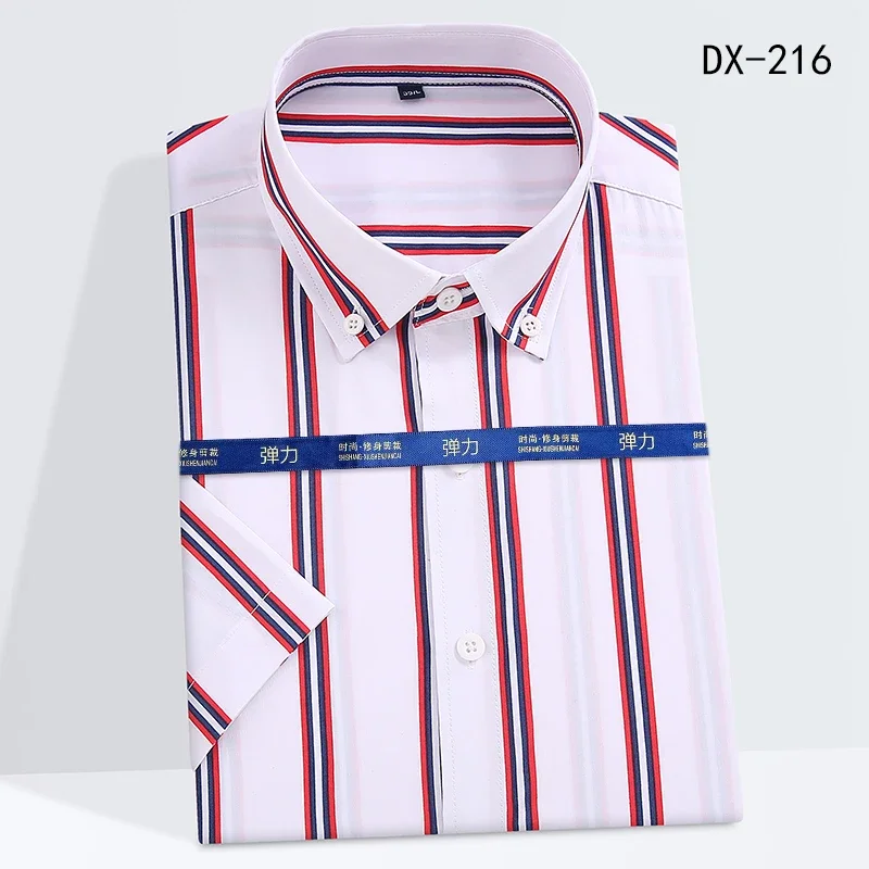 New Fashion Striped Shirt Men Summer Short sleeve Casual Shirts Slim Fit Top Clothing Luxury Business Dress Shirts Drop Shipping