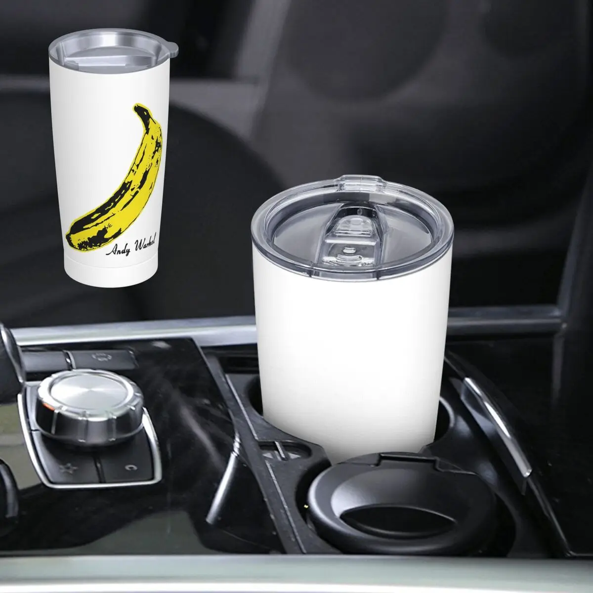 Andy Warhol Sunset Cat Cattle Banana Stainless Steel Tumbler Vacuum Insulated Mugs Thermal Cold Bottle Straws With Lid 20oz