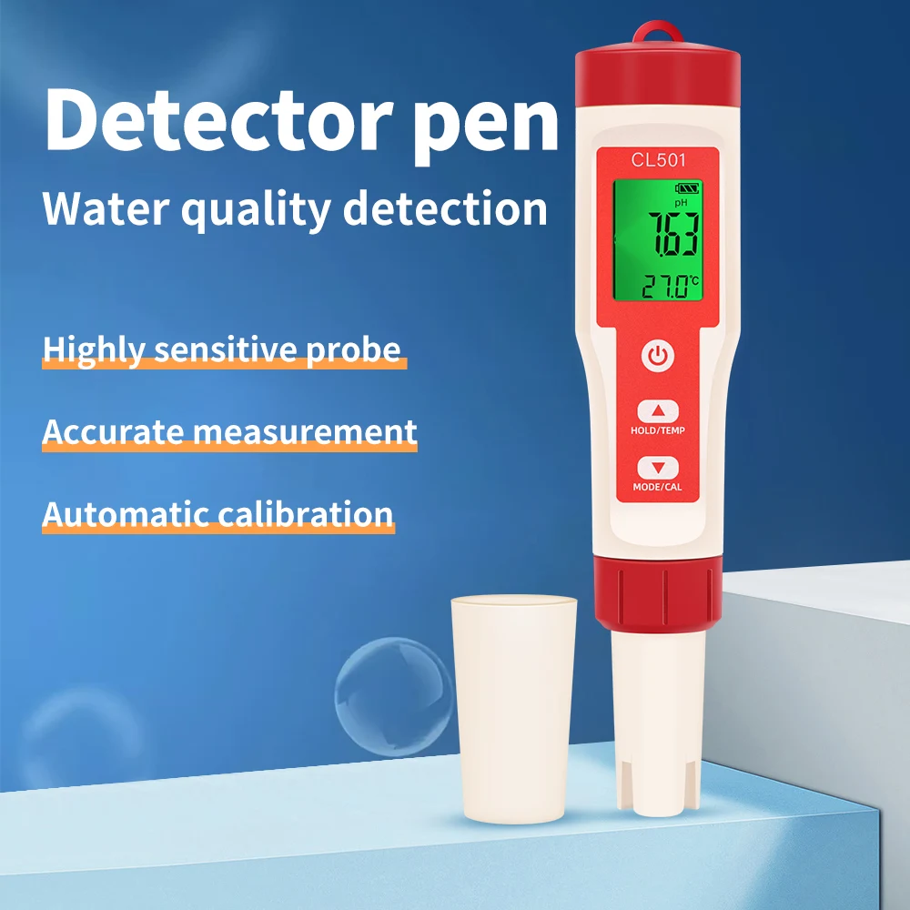 5-in-1-Chlormessgerät PH-Messgerät ORP H2 Temp Cl2 Detektor Wasserqualitätsmonitor Testwerkzeug Filter für Schwimmbad SPA Wasser – Detail 3