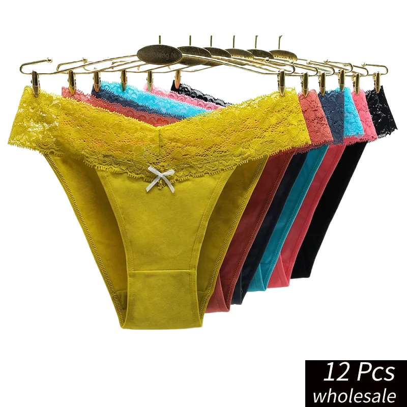 

Alyowangyina 12cs/lot Mix Colour Cotton Panty Solid Women's Panties Comfort Underwear Briefs Women Sexy Panty Intimates 89433