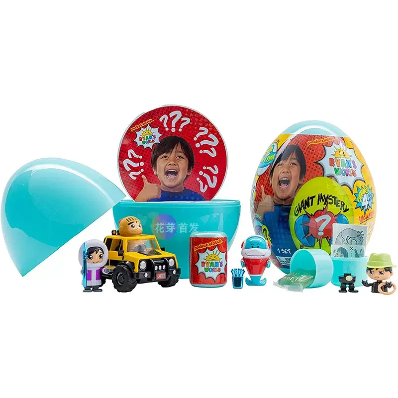 Ryan World Mega Micro Eggs Tour Road Trip Surprise Mystery Blind Box Toys Action Figure Poster Stickers Game Card Collection